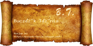 Buczák Ténia névjegykártya